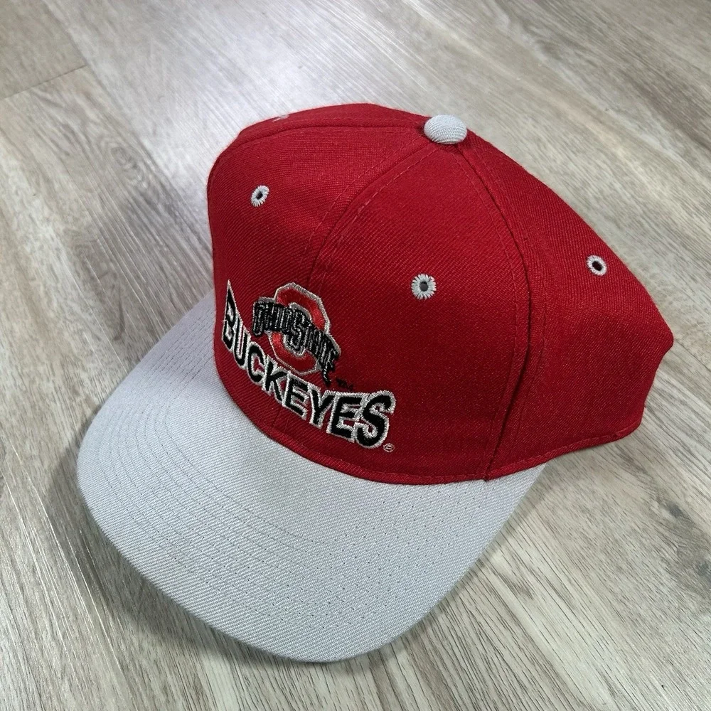 VTG Ohio State Buckeyes Fitted 7 1/8 Hat College Signatures Youngan Red Cap